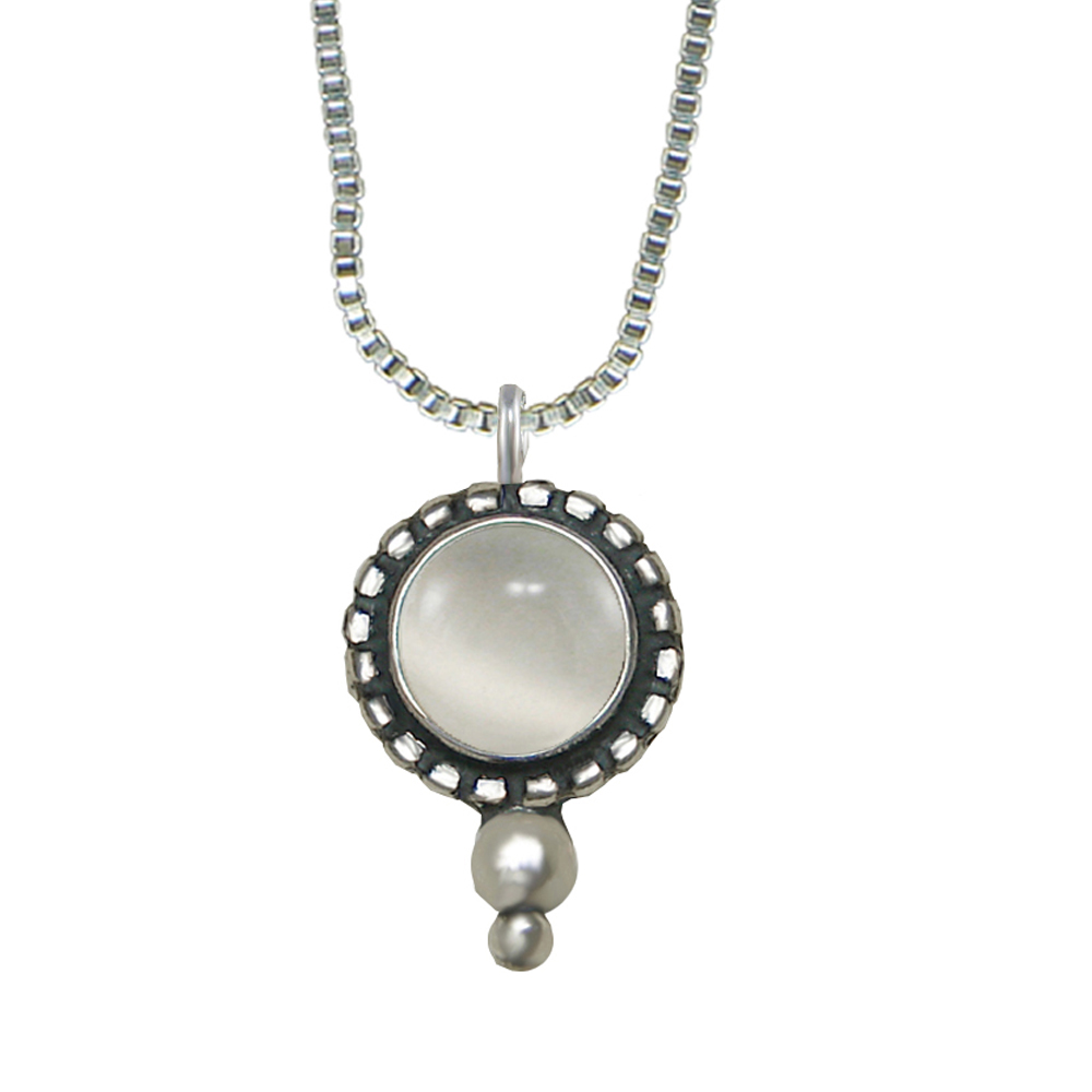 Sterling Silver Little White Moonstone Pendant Necklace